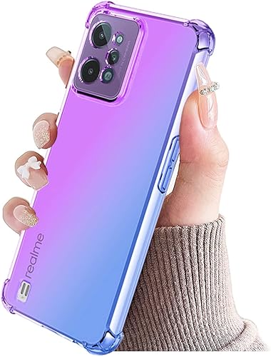 Miniatura 6 de Funda para Realme C31 RMX3501, transparente degradado, delgada, antiarañazos, TPU a prueba de golpes, funda protectora para Realme C31 (púrpuraazul)