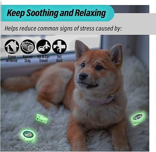 Miniatura 6 de KN FLAX Aegis Clip calmante para perros (brilla en la oscuridad), difusor de feromonas para aliviar la ansiedad fabricado en Corea, dura 60 días,