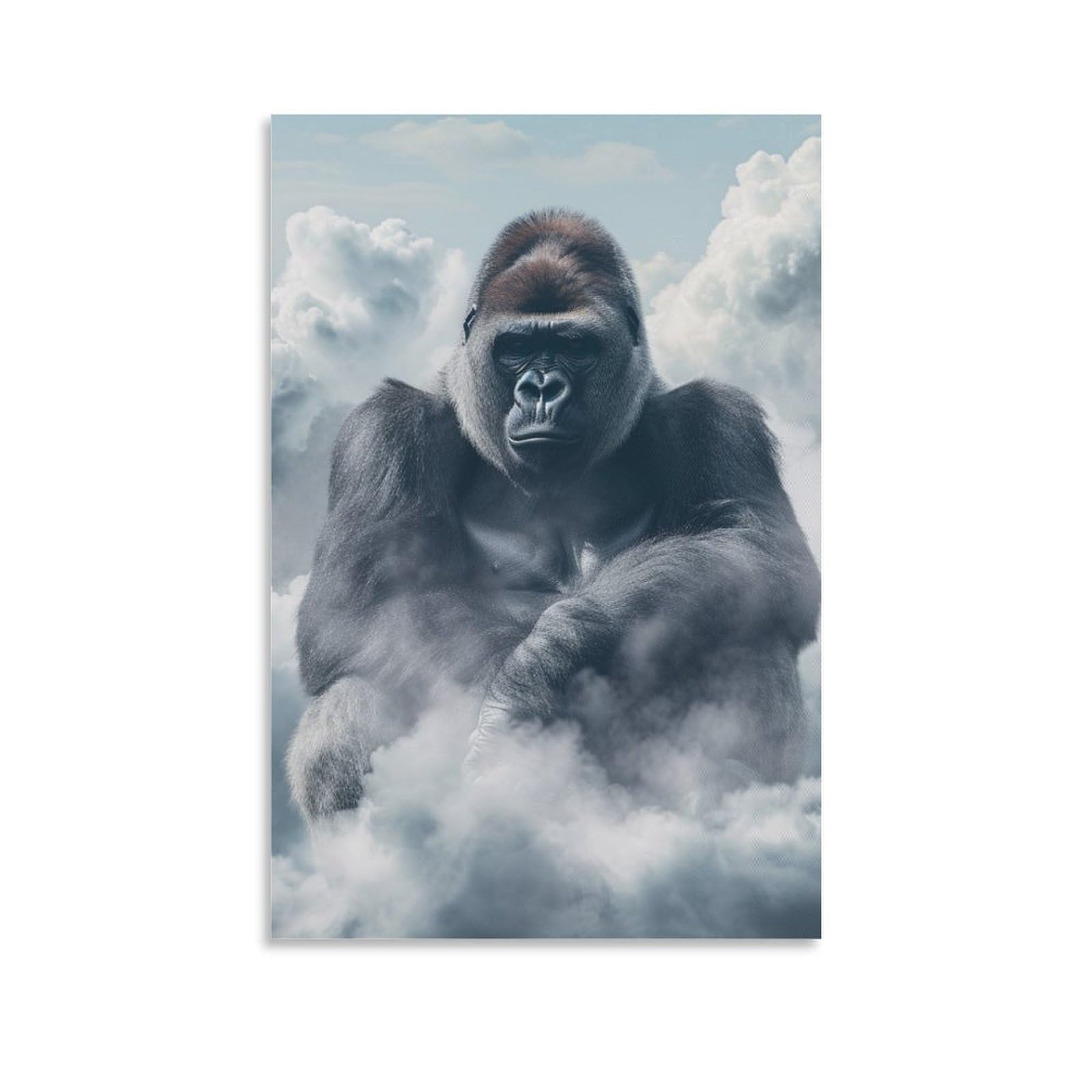DHBANEIOK Gorilla Art - Oil Paintings Reproduction Modern Giclee Canvas Print Artwork Pictures on Canvas Wall Art for Home Office Decorations 24x36inch(60x90cm)