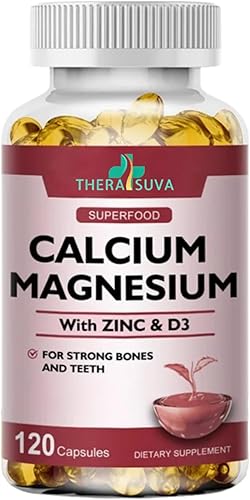 Calcio extra fuerte 1000 mg + magnesio 400 mg + D3 + zinc, suplemento complejo para la salud ósea e inmune. 120 cápsulas blandas, suministro para 60