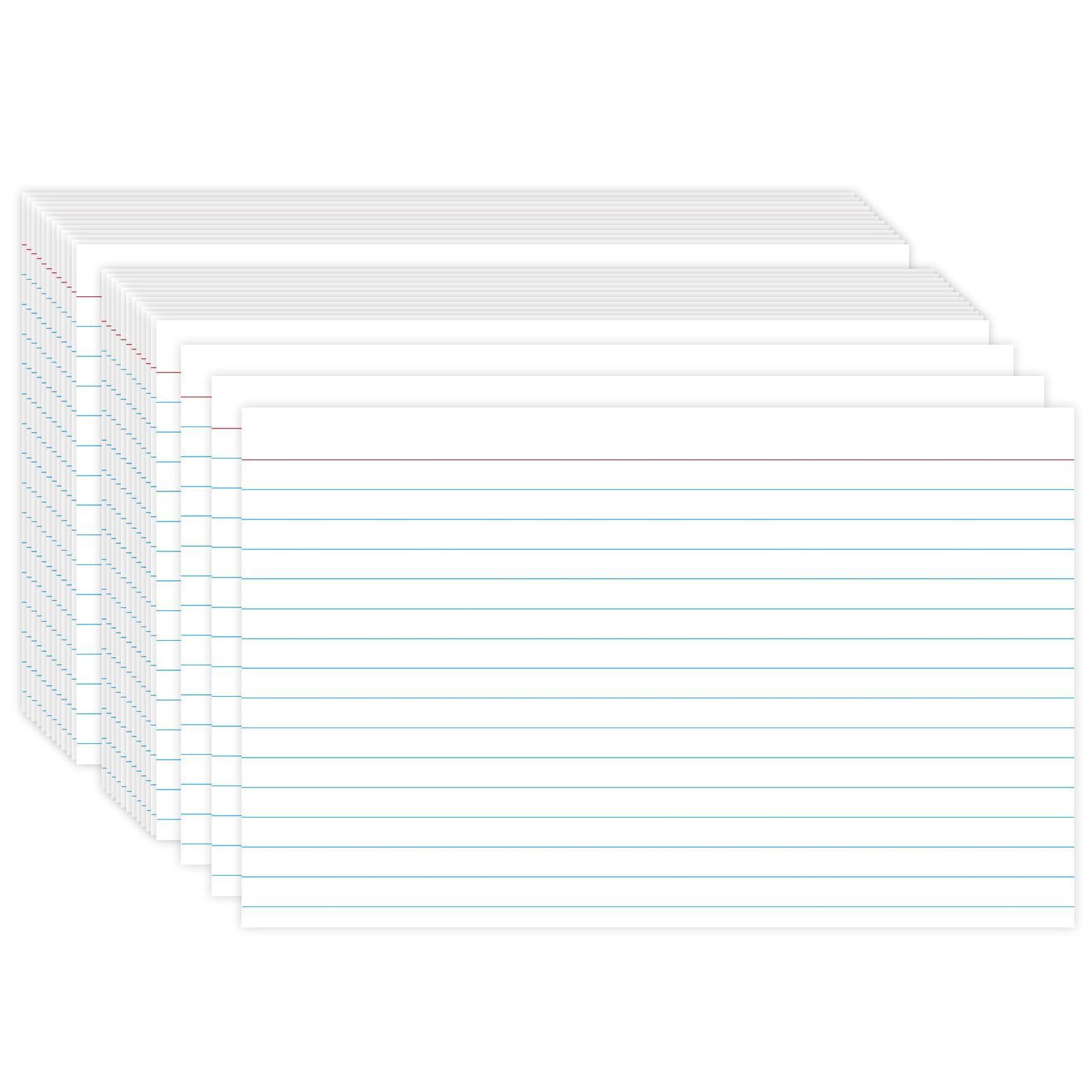 Index Cards 5x8, White Ruled Index Cards, Flash Cards for Studying, File Note, Flash, Study Cards, 100 Pcs Lined Index Flashcards for Office and