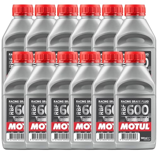 Motul MTL100949 8068HL RBF 600 Aceite de línea de fábrica Dot-4 100 % Sintético de Freno de Carrera - 500, 300 ml, 10 onzas líquidas, 12 botellas, 12