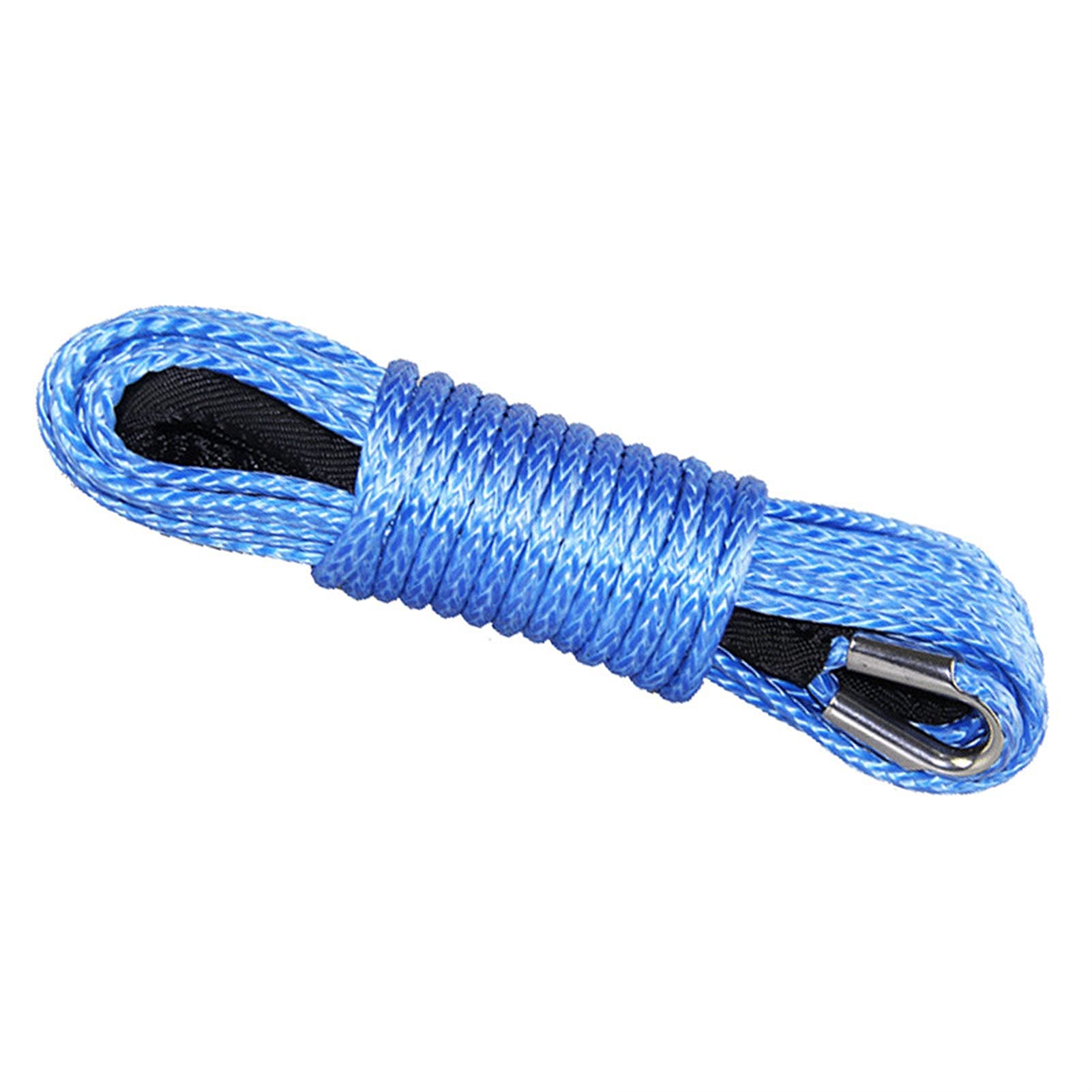 Winch Rope, 11mmx26m ATV Traction Rope Big Pull Car Trailer Rope Polymer Polyethylene Winch Rope(Blu)