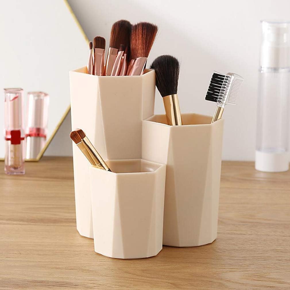 Organizer for pennelli for Trucco, Tazza, Porta Cosmetici, Pettine Multifunzionale, pennelli, Penna, Matita, Contenitore for riporre Oggetti, albicocca/988