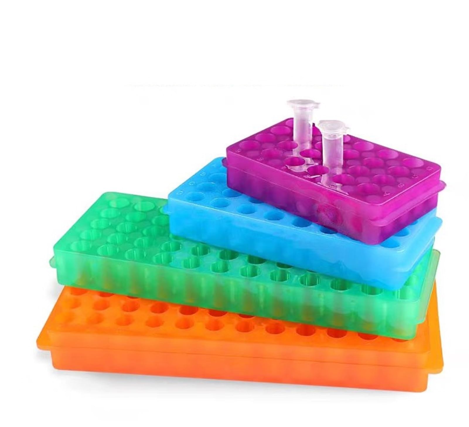 Uchwyt na probówki, Dwustronny statyw na probówki laboratoryjne do PCR/EP, 24–96 otworów, 0,5/1,5/2 ml(60 holes)