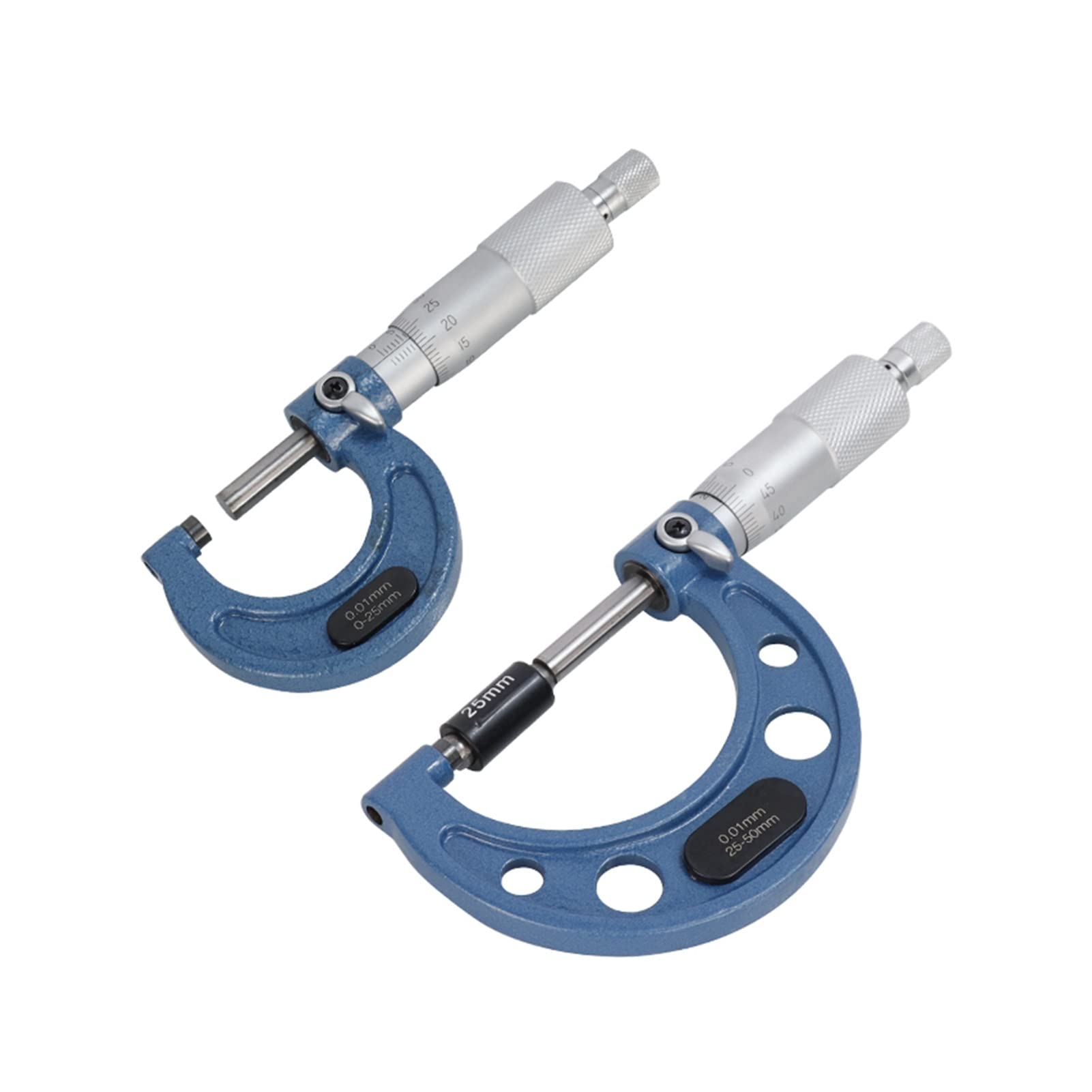 Set di micrometri per esterni, 0-100 mm, 4 pezzi, strumento di misurazione di precisione, 0,01 mm, per macchinisti, meccanici e ingegneri