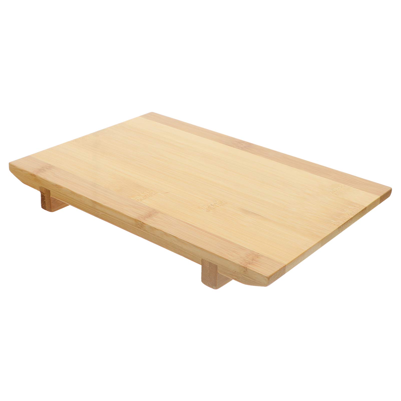 BESTonZONBESTonZON Wooden Sushi Serving Tray Plate Japanese Style Snack Tray Bamboo Serving Geta Plates Sushi Board Cutting Tray for Home Restaurant 24X15X3CM