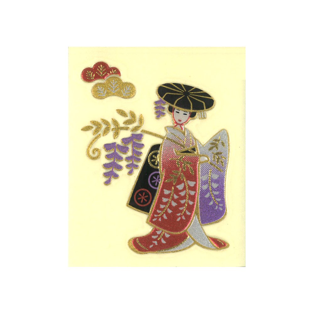 Amazon.co.jp: ジーアンドエス 蒔絵シール うつし金蒔絵 歌舞伎柄 藤娘