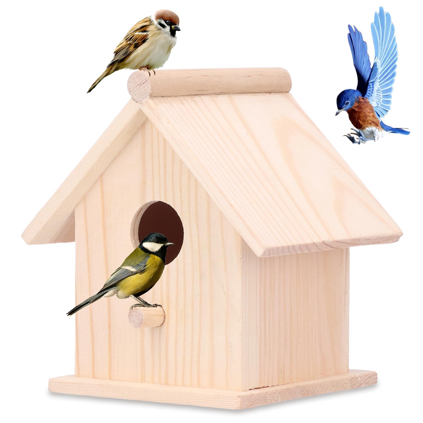 Vogelhuis, Vogelhuisjes Voor Buiten Vogelhuis Kit Onvoltooide Vogelhuisje Houten Frame Vogel Nestkast Vogelnesten Voor Tuin