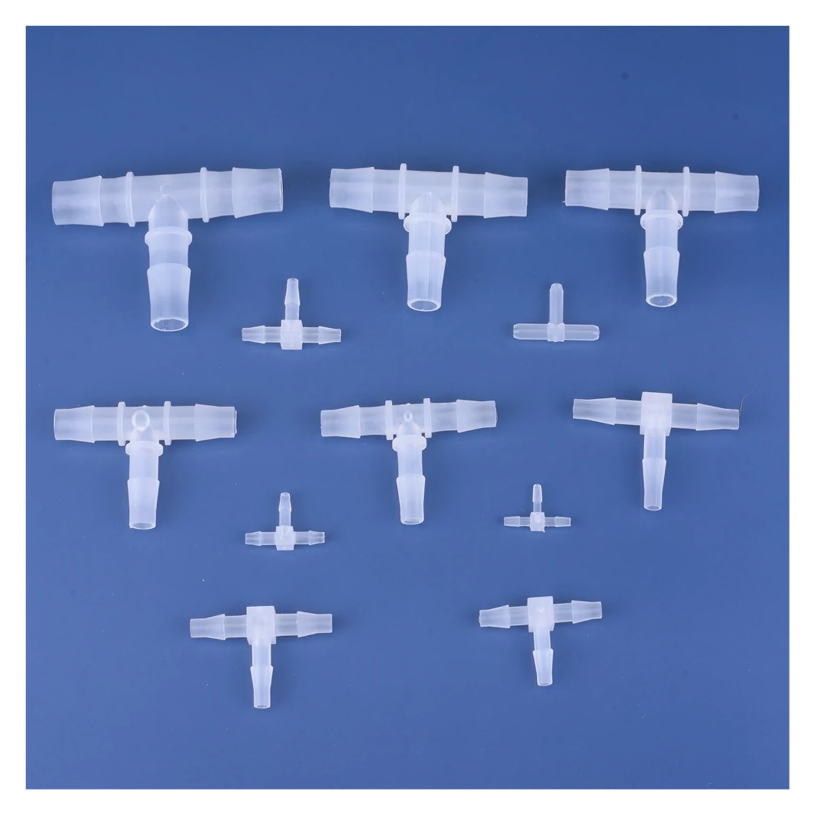 Revive Furniture Kunststoff-Rohrverschraubung 1,6 mm - 14,2 mm Pagoden-Widerhaken, gleich 3-Wege-T-Stück, Fischtank, PP-Einsatz, Schlauchverbinder for den Hausgarten(50 Pcs,2.4mm)
