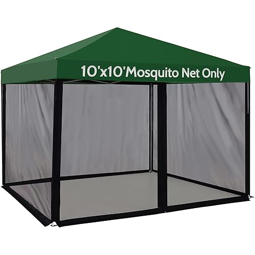 Mosquito Net for 10x10 Canopy Tent,Replacement Mosquito Netting for Gazebo Netting Screen Mosquito Screen Canopy for Camping for Patio Tent 10x10' (Mosquito Netting Only, Black 1)