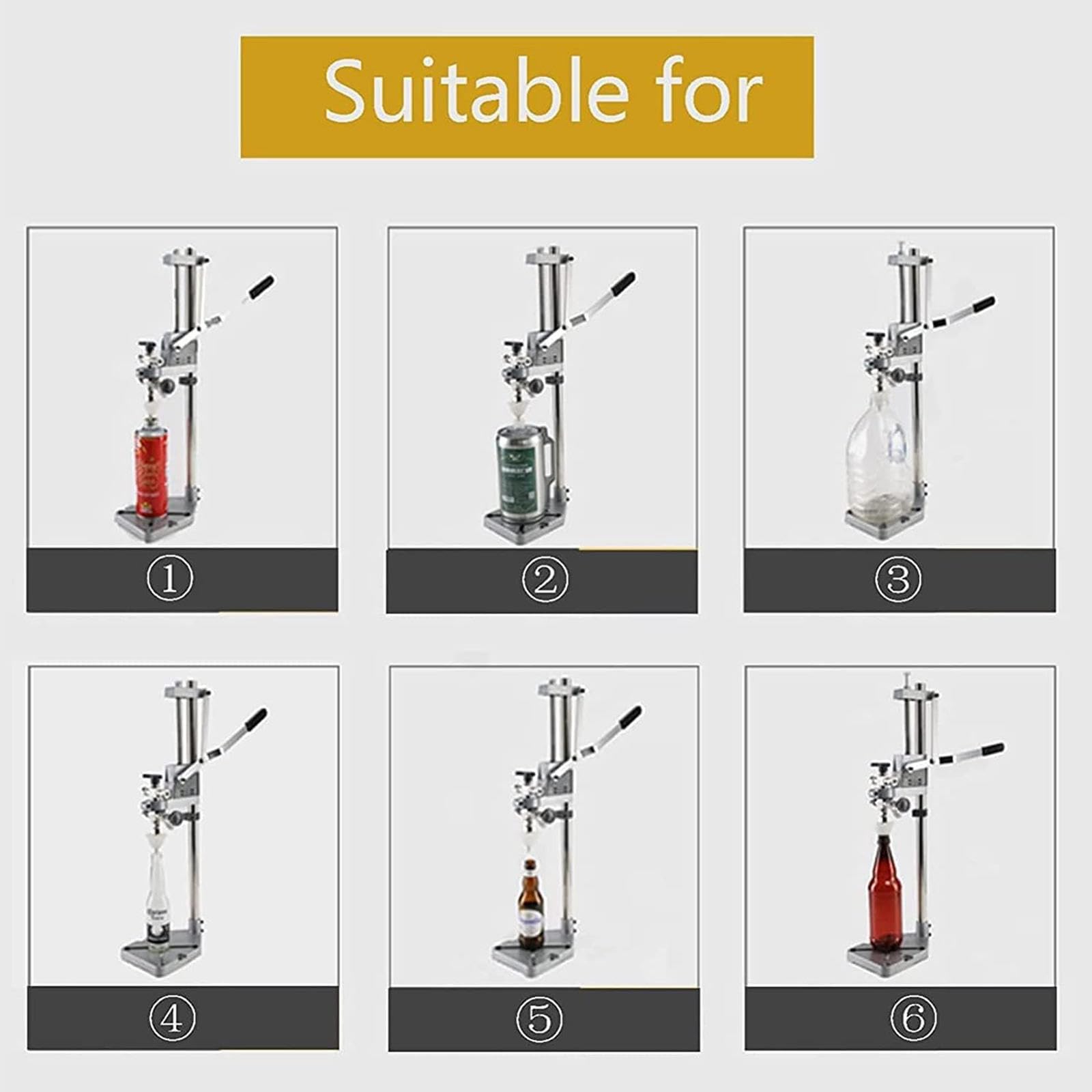 Llenadora de Botellas de Cerveza, Llenadora de Botellas de Contrapresión, Llenadora de Botellas de Cerveza/Vino de Acero Inoxidable, Máquina de Llenado Manual para Botellas Vidrio/enrevesadas