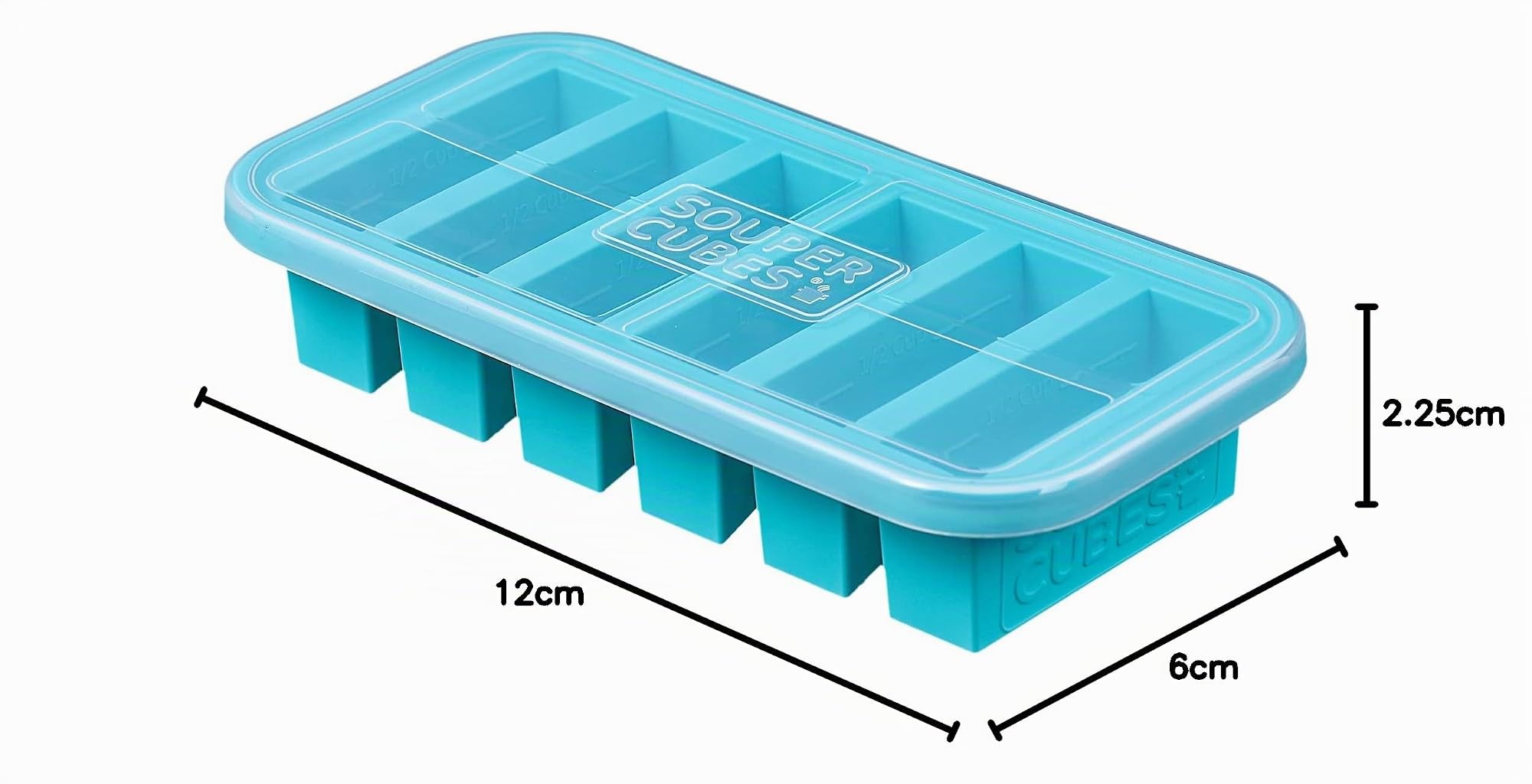 Miuphro Souper Cubes 1/2-Cup Freezing Tray with lid, Makes 6 Perfect 1/2 Cup portions, Freeze Pesto, Salsa, Or Sauce