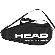 HEAD Racquetball Deluxe Coverbag - Racket Carrying Bag with Accessory Compartment &amp; Adjustable Shoulder Strap, Black