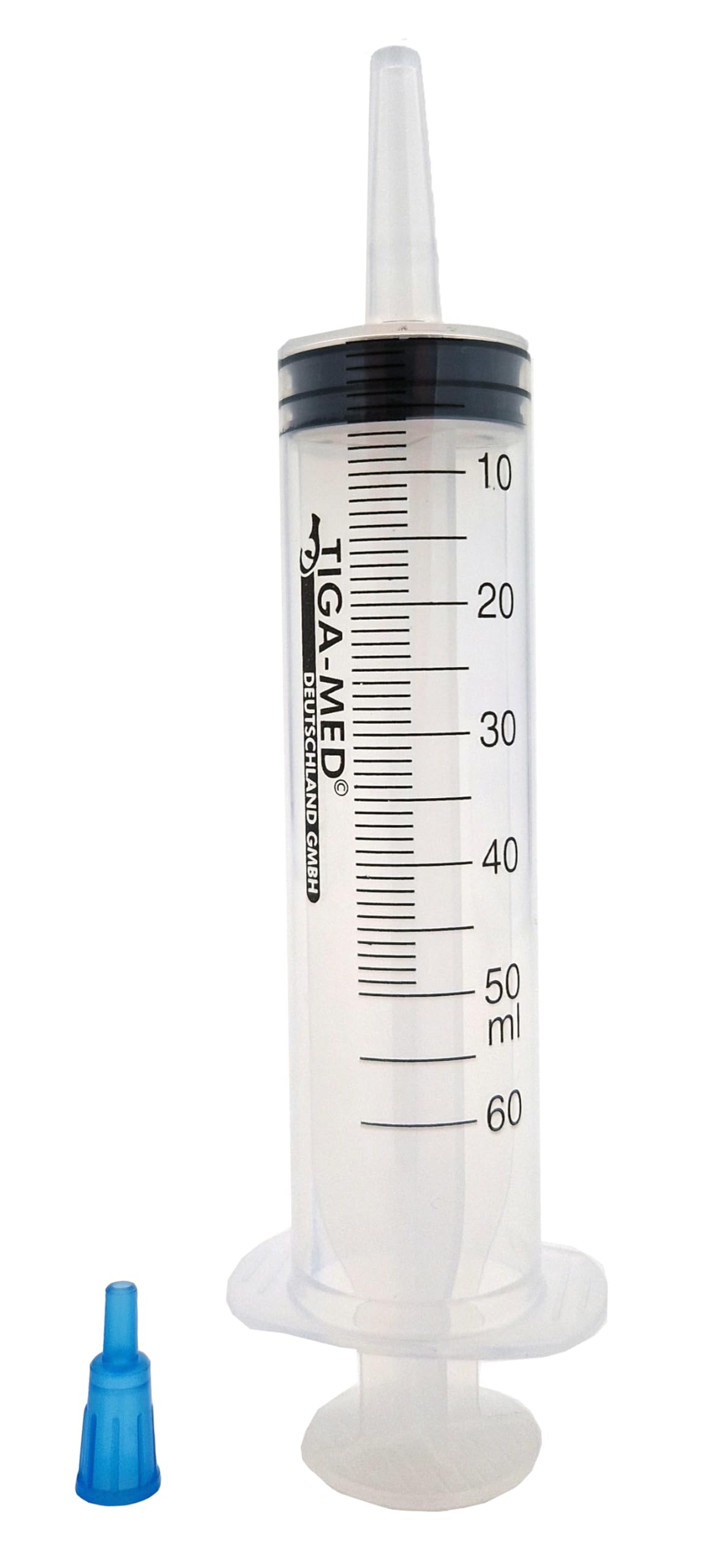 TIGA-MED Jeringas de ampollas, 50 unidades, 50 ml/60 ml, estériles, con adaptador Luer, jeringas desechables, jeringas para catéter, jeringas para heridas y ampollas