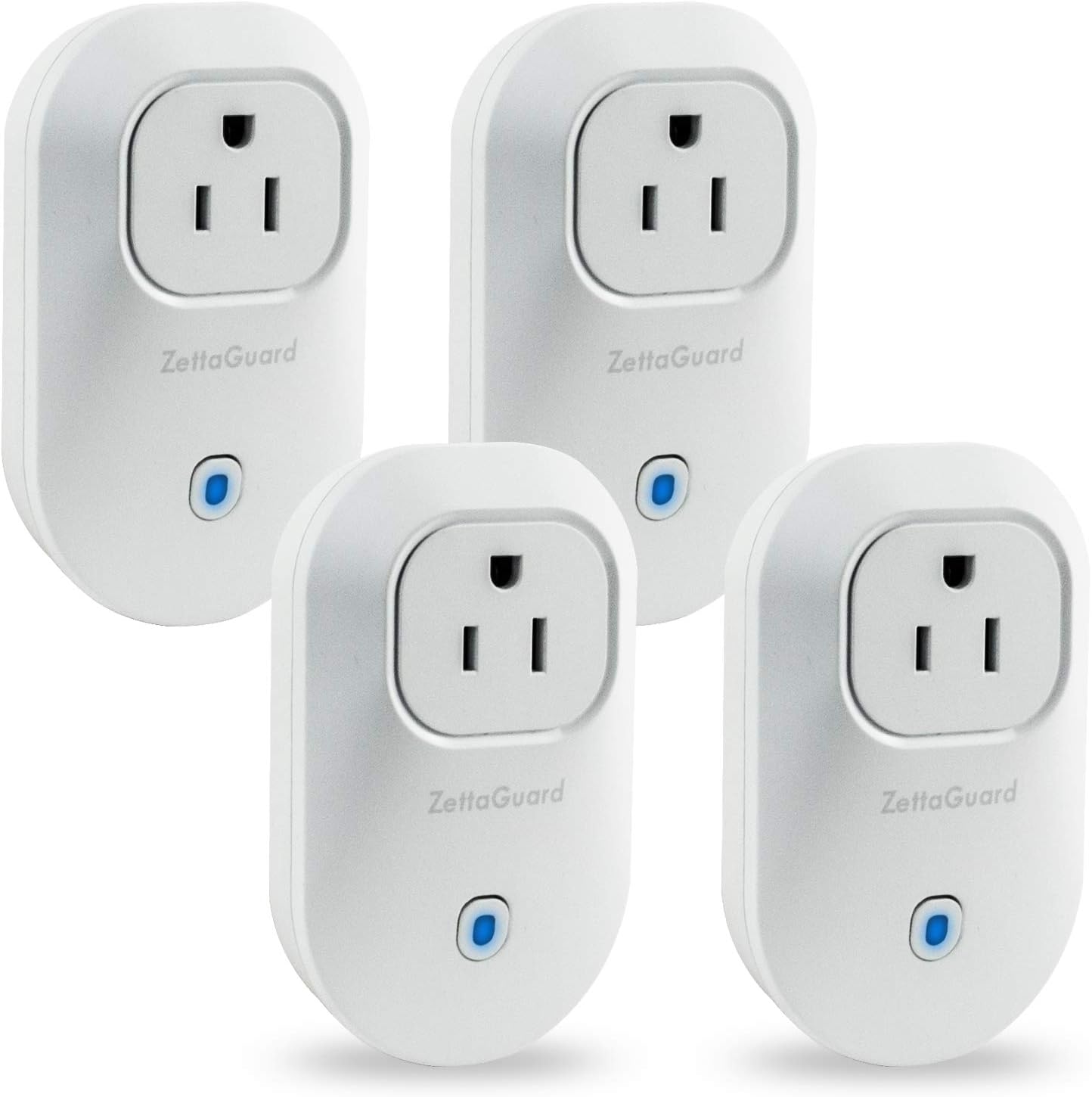 Zettaguard WiFi Smart Plug Outlet Works with Google Home＆Homemate&Smart Home Device,Voice Control, App Remote Control, Timer, Smart Socket-4 Pack