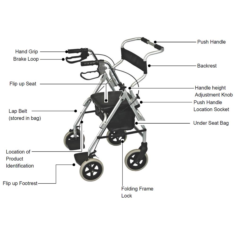 NRS Healthcare M58203 - Silla-andador 2 en 1