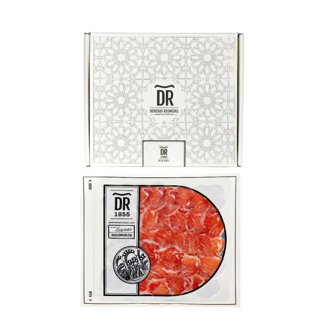 Dehesas Reunidas Caña de Lomo de Bellota 100% Ibérica con Pimentón Loncheada - PACK 10 SOBRES de 80 g - Curación Artesanal