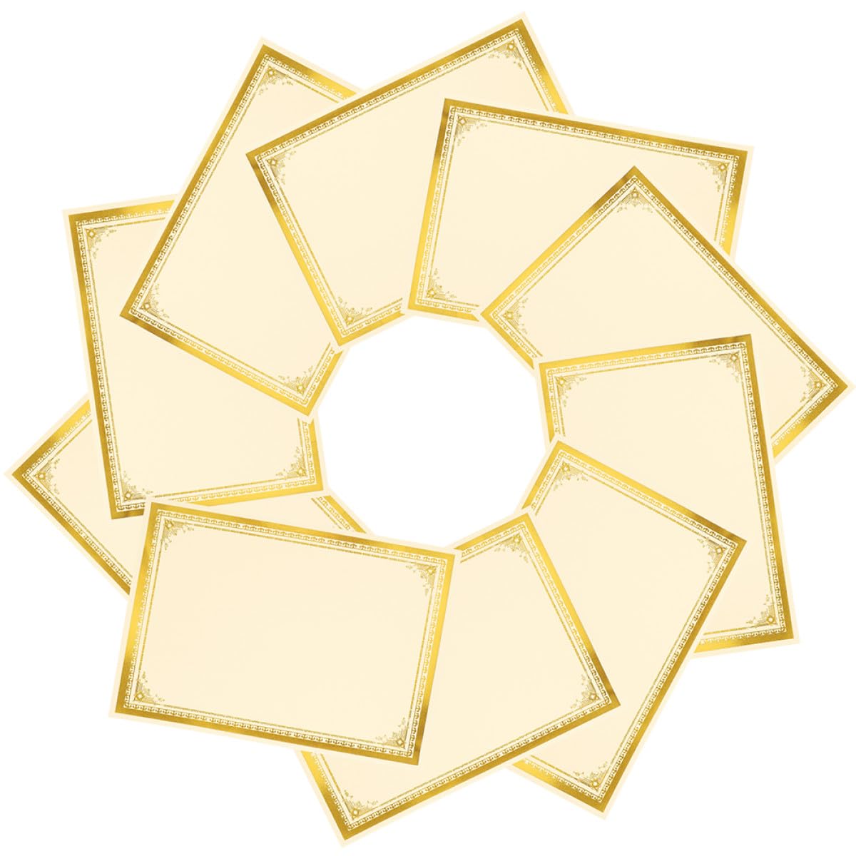 ifundom 35 Stück Blanko Urkundenpapier mit Goldener Prägung für Abschlussstimmung und Schulanfang Deko Papier mit Glatter Schreiboberfläche Innenpapier für Auszeichnungszertifikat