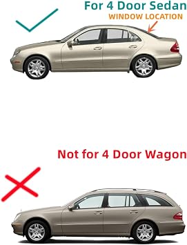 Heated Back Glass Rear Window Replacement for Mercedes Benz E320 2003-2009 / E350 2006-2009 / E500 E55AMG 2003-2006 / E550 E63AMG 4 Door Sedan 2007-2009