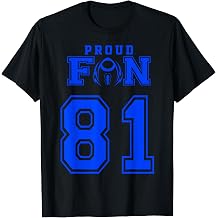 Custom Proud Football Fan Number 81 B Personalized T-Shirt