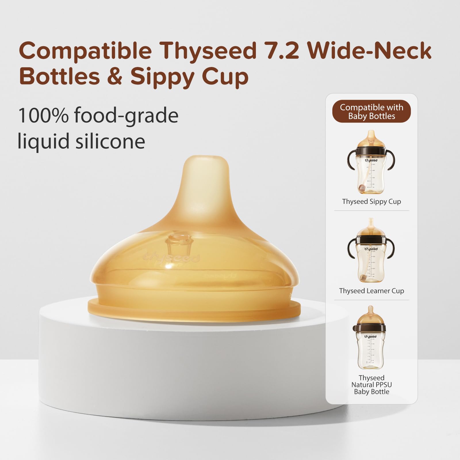 Thyseed Infant Spill Proof Weighted Straw Sippy Cups with Handles and Lids Breastfed Baby First Soft Spout Top Training Water Cup Toddler Boy Girl No Leak Transitioning Bedtime Milk Bottles 6 Months+