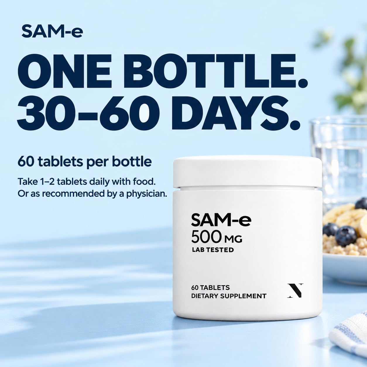 SAM-e 500mg Supplement, 60 Enteric Coated Tablets, Mood & Joint Support — Amazon image 5