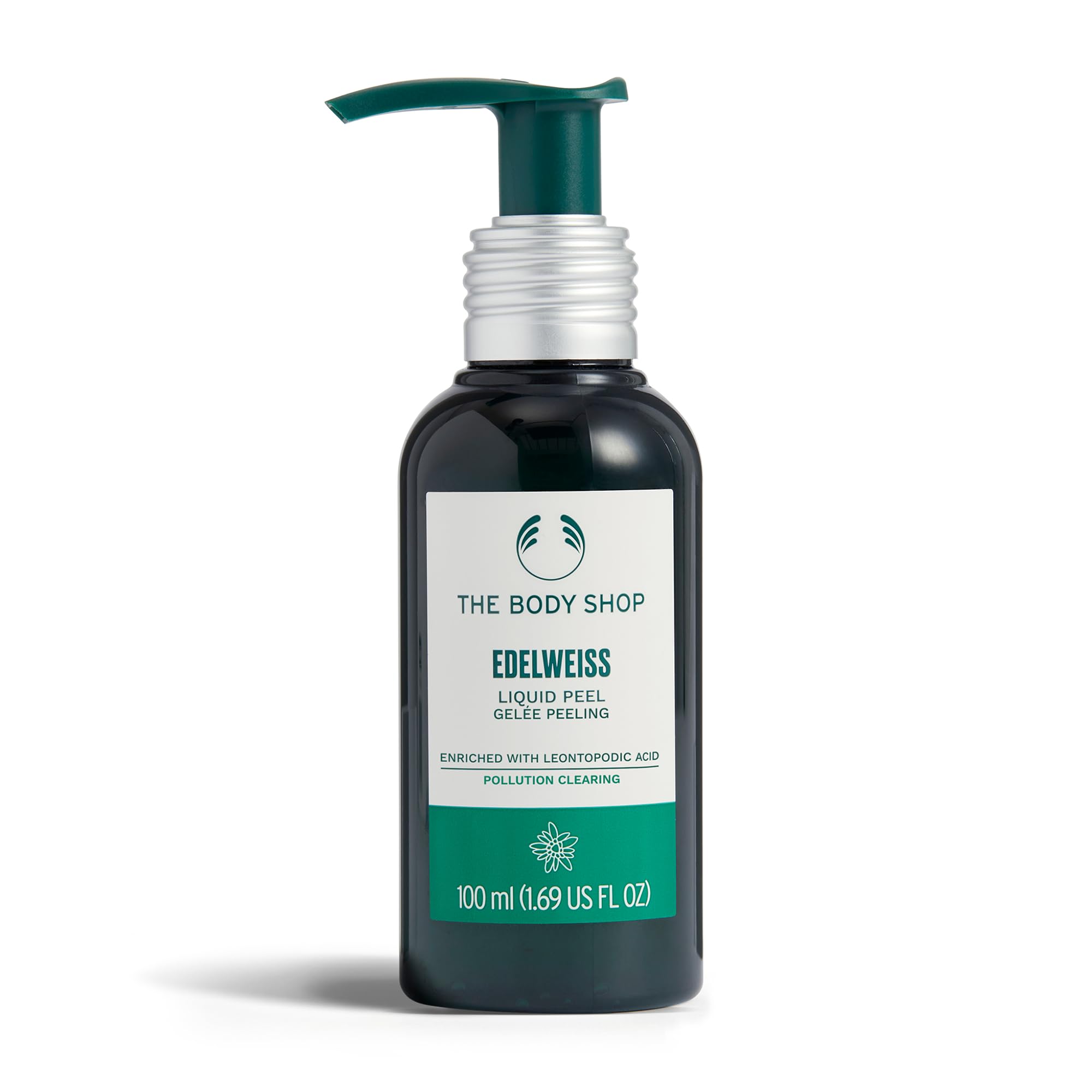 The Body Shop Edelweiss Liquid Peel (1x 100ml), Gel-to-Peel Exfoliator for All Skin Types, Gently Clears Pollutants & Dead Skin, With Edelweiss Extract, Dermatologically Tested
