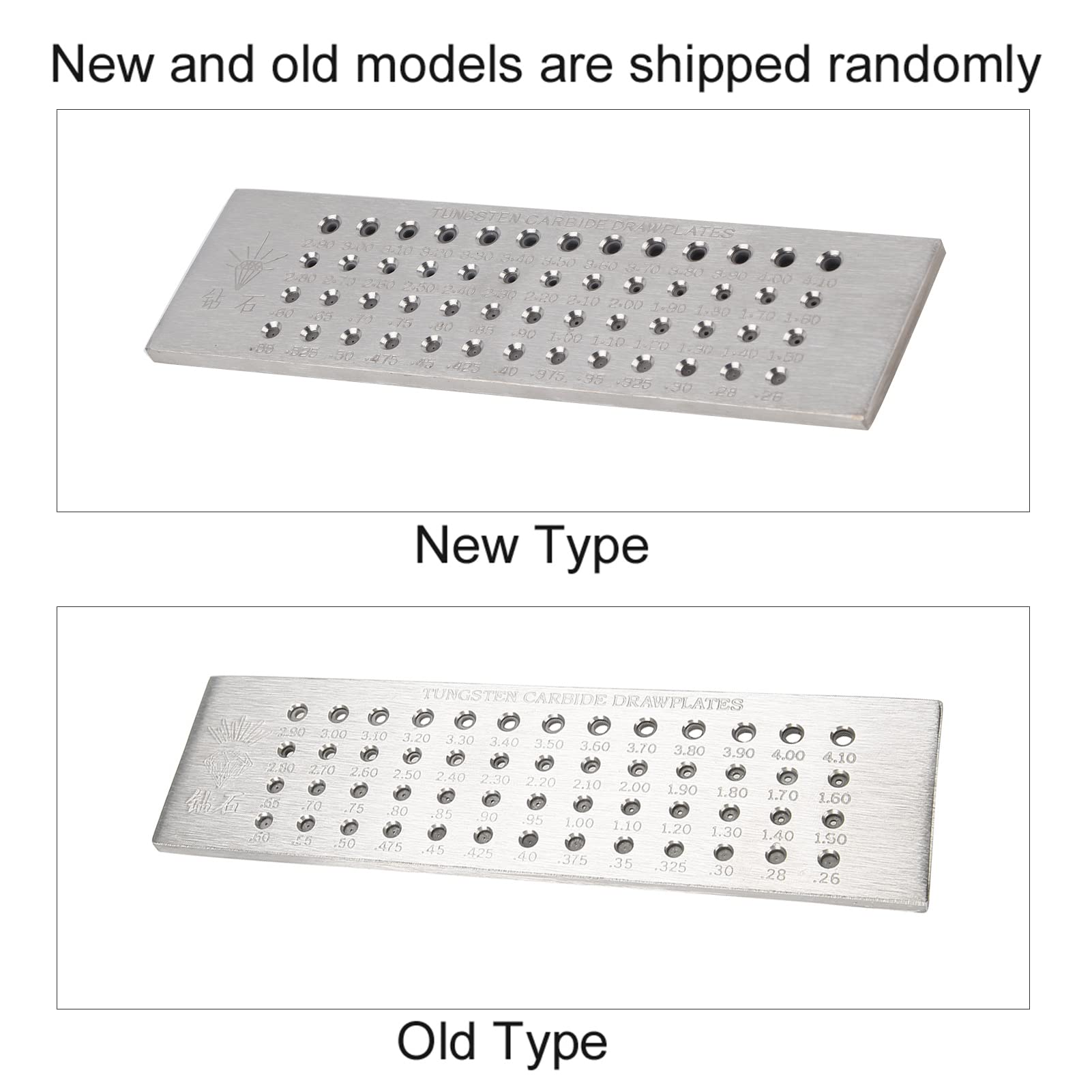 52 Round Holes 0.26-4.10mm Jewelry Wire Drawplate, Carbide Steel Round Draw Plate for Jewelry Wire Making, Portable and Fine Workmanship Drawing Plate, Ensures Smoothness