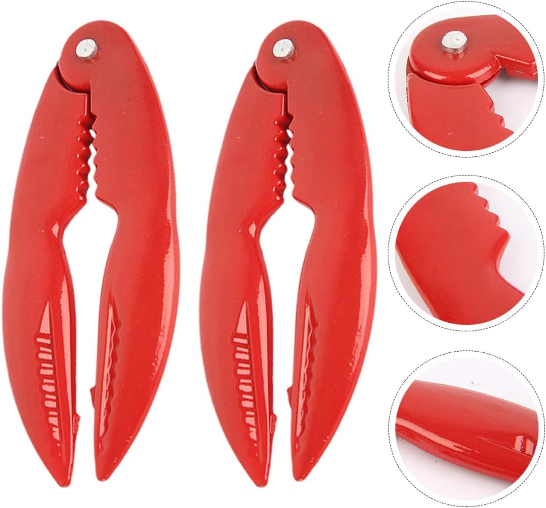 6pcs Eating Nut Opener Peel Tool Shellfish Kitchen Knife Walnut Parties Crab Leg Clamps Clip Gadgets Nutcracker Scissors Claw Premium Picks Home Shrimp Shell Lobster/37236(Redx2pcs,13.2X5.2CMx2pcs)