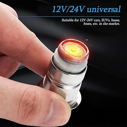 Miniatura 3 de AUCELI Enchufe para encendedor de cigarrillos femenino, enchufe de encendedor de cigarrillos automático de 12 V-24 V con botón de expulsión y cable,