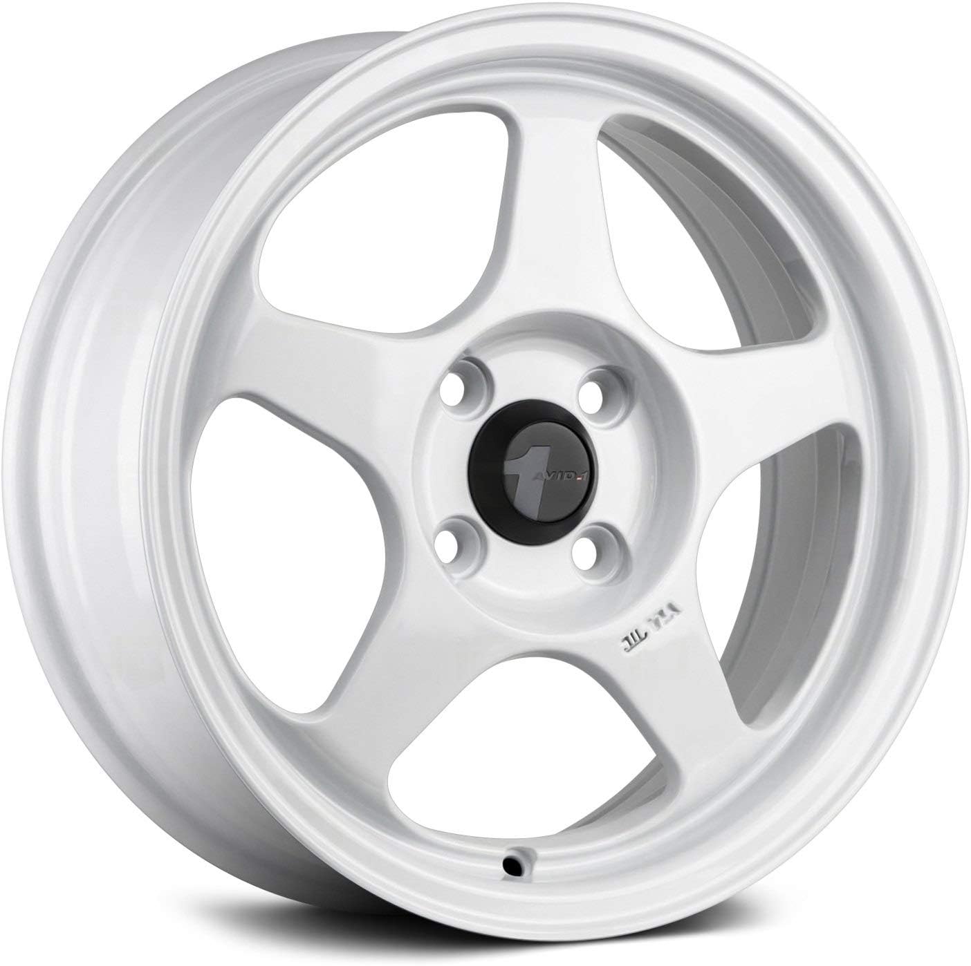 AVID.1 AV-08 White 15x6.5 Custom Wheel – 4x100 Bolt Pattern with +35 Offset – Lightweight Performance Alloy Wheel – Premium 5-Spoke & Track-Ready Car Accessories