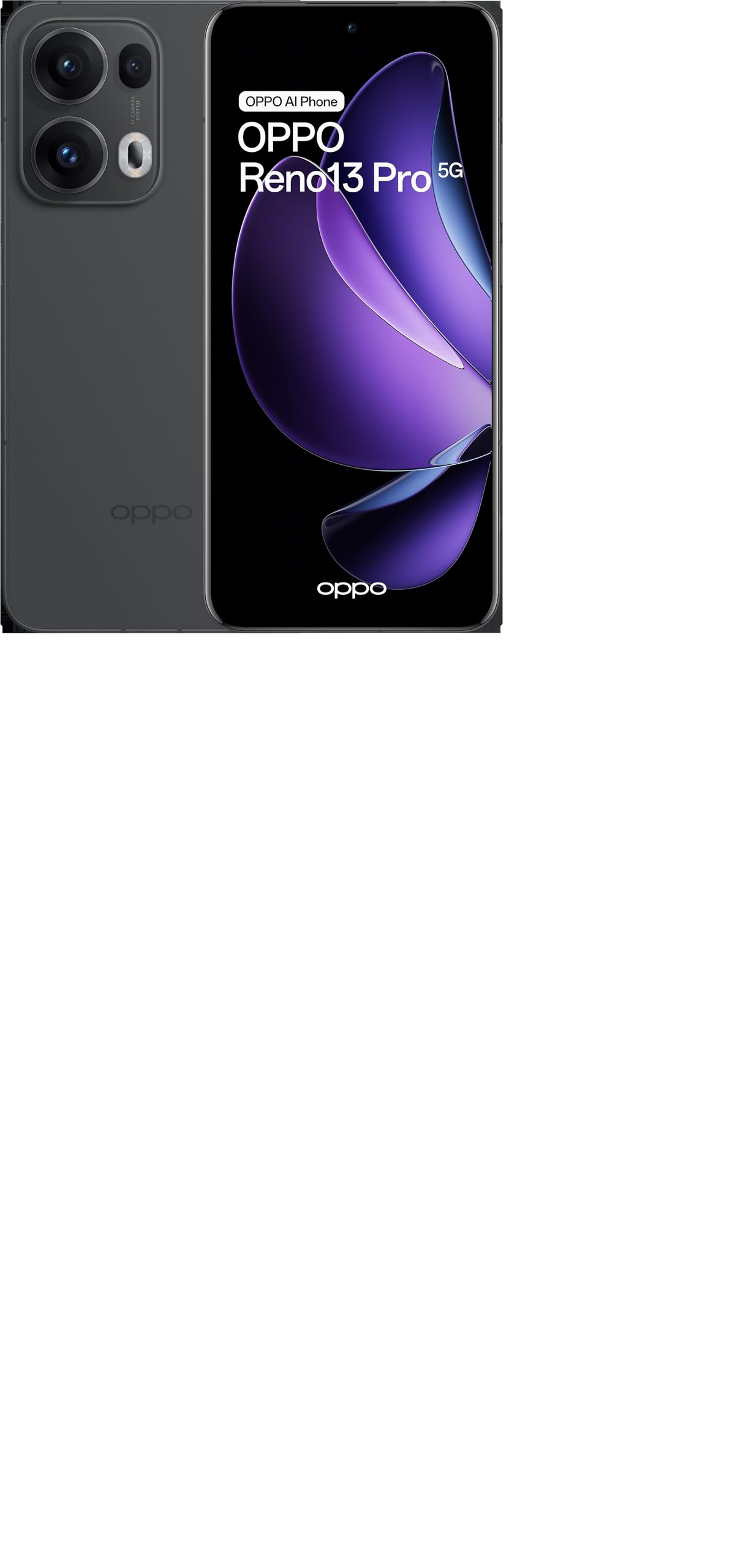 OPPO Reno Reno13 Pro 5G AI Smartphone, Tripla fotocamera 50+​50+​8MP, Selfie 50MP, Display 6.83" 120HZ AMOLED FHD+, 5800mAh, RAM 12GB(Esp4GB/​8GB/​12GB)+​ROM 512GB, [Versione Italia], Graphite Grey