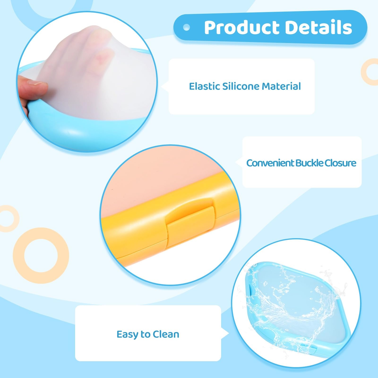 Quattro colori, scatole Bento a prova di perdite, scatole elastiche riutilizzabili per frutta, verdura, pasti leggeri, risparmiatori di alimenti non profumati, contenitori per frutta in silicone