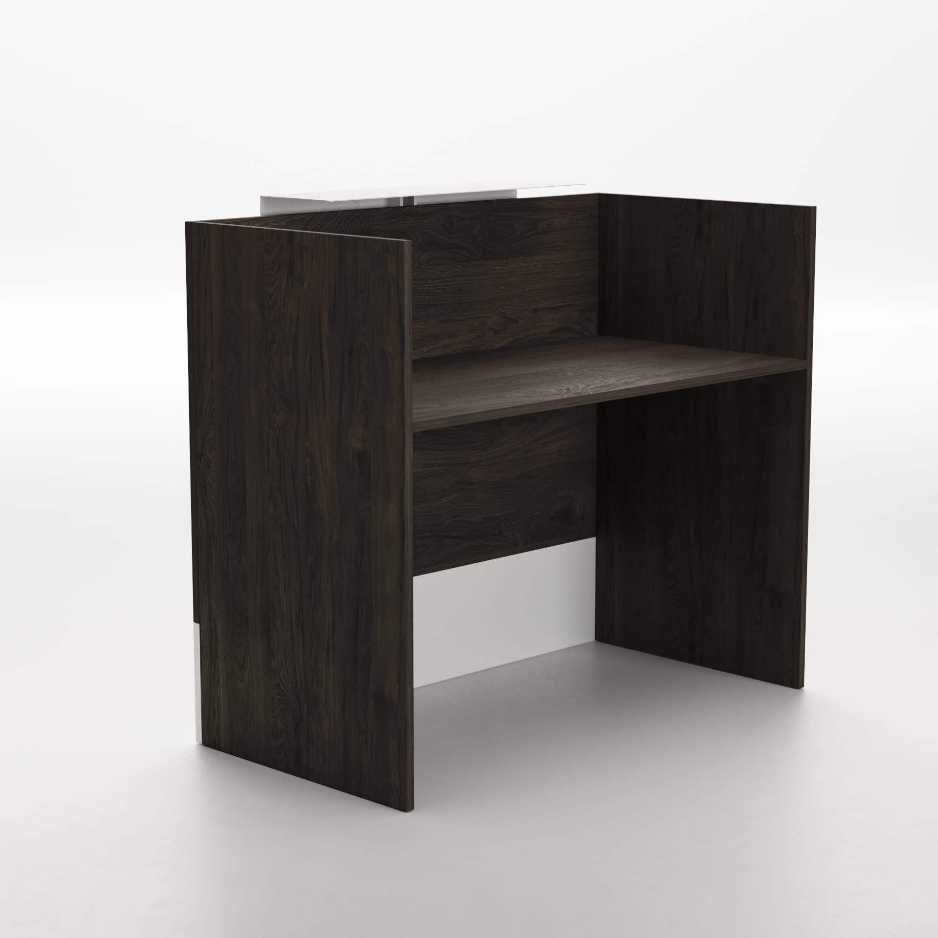 Mesa Mostrador Recepción OFITURIA 1200mm Castaño Blanco Mueble Escritorio Tienda Oficina
