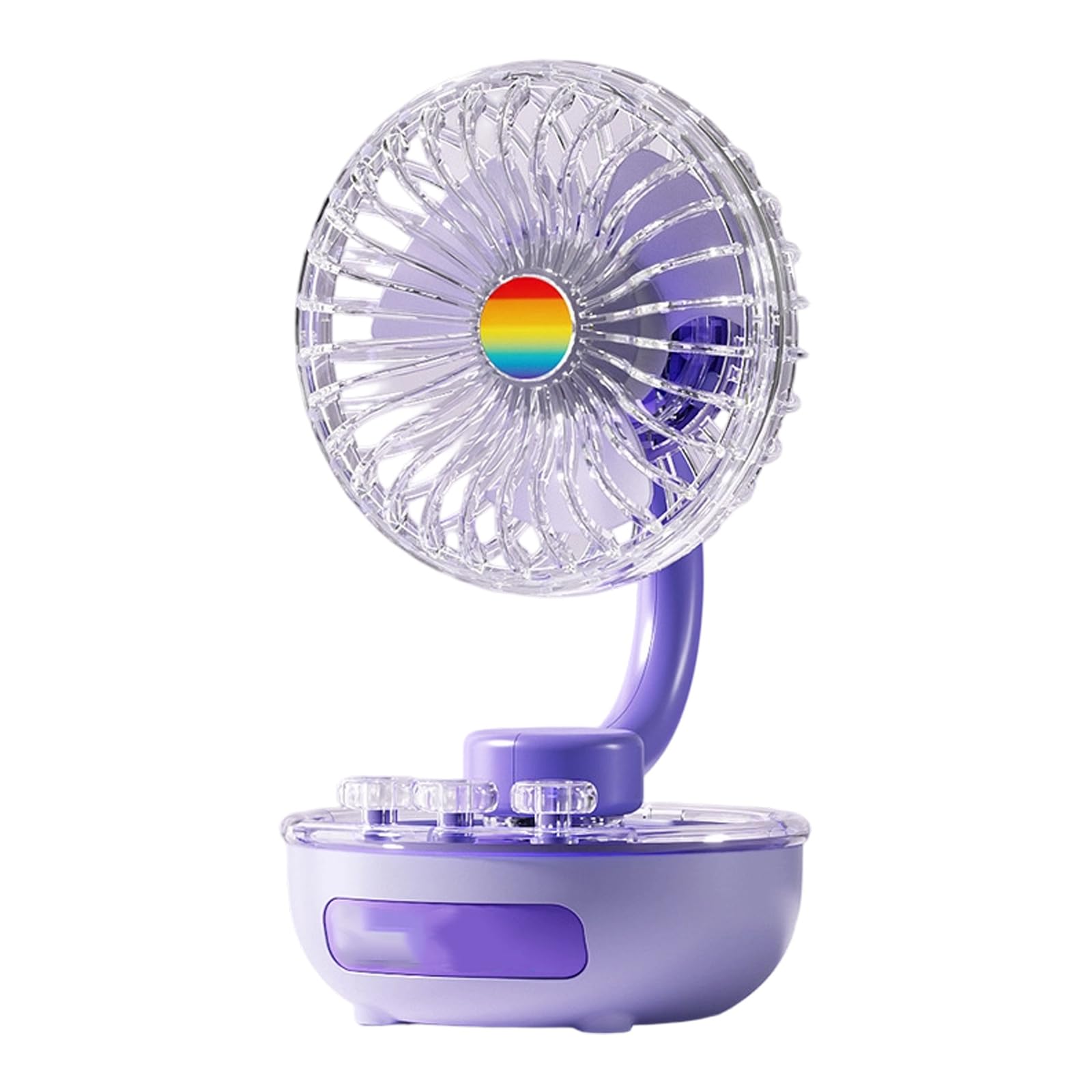 NRVTRE Portable Desktop Fan USB Rechargeable Desk Outdoor Desk Fan with LED Light 3 Speed Portable Desktop for Bedroom