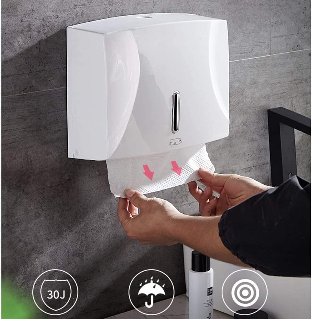 BKEKM Toallas Despachador Dispensador de Toallas de Papel Dispensador de Toallas de Mano de perforación Libre montado en la Pared Soportes de Toallas de Papel comerciales a Prueba de Agua práctico