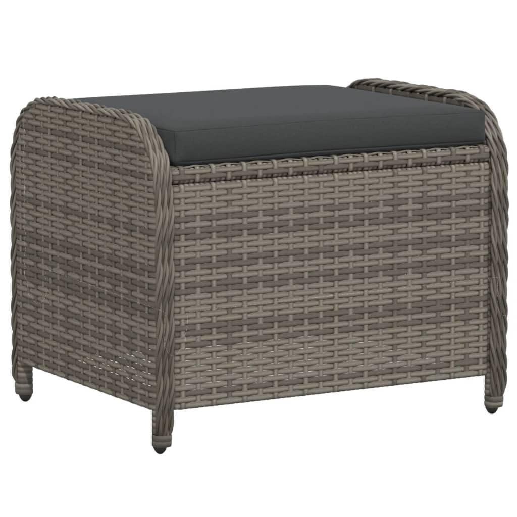 Générique Tabouret de Jardin avec Coussin Gris 58x46x46 cm résine tressée,Meubles,Mobilier de Jardin,Poufs d'extérieur,Gris,6 KG,365734