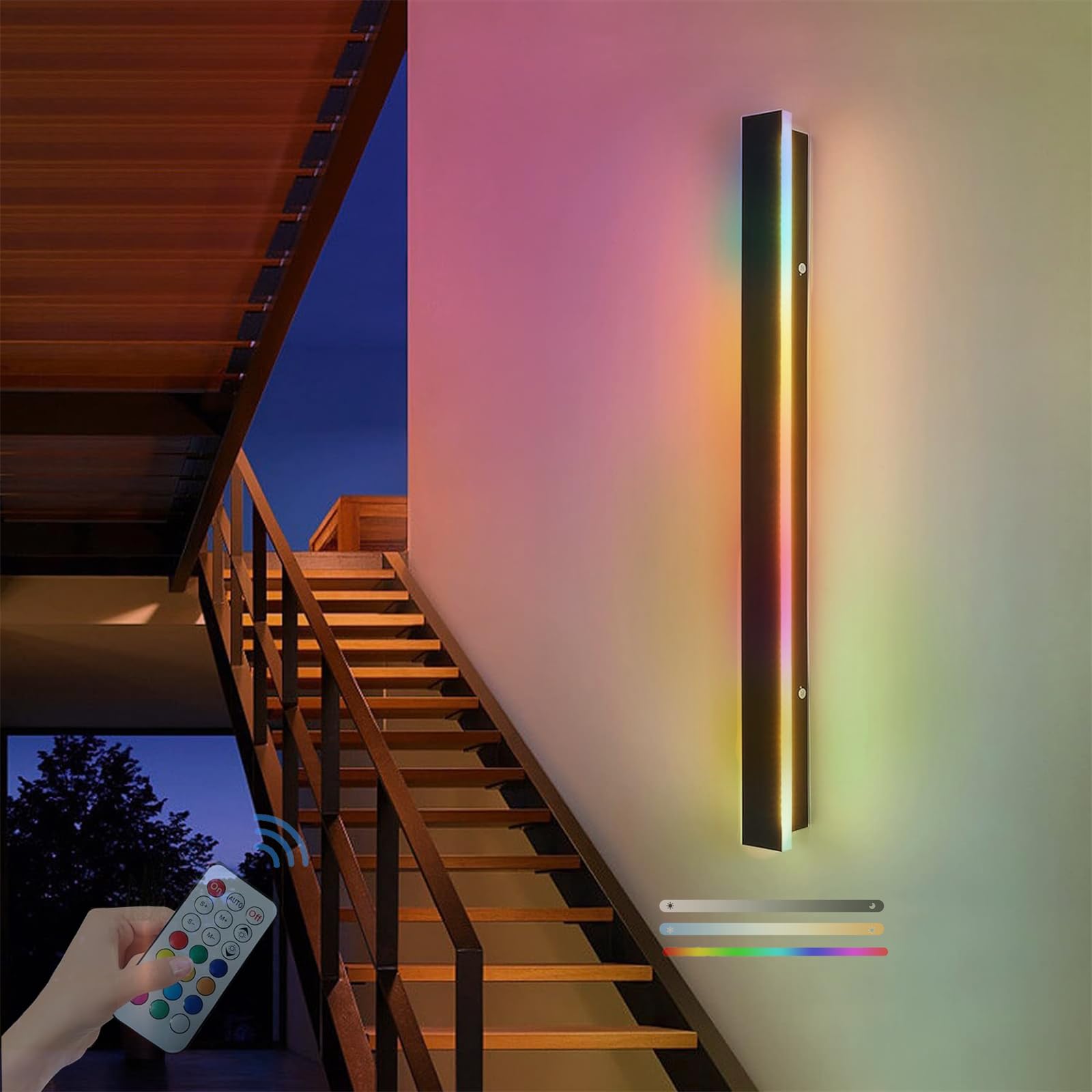 Lampe murale RGB étanche IP65 avec télécommande pour ambiance sur mesure - 8