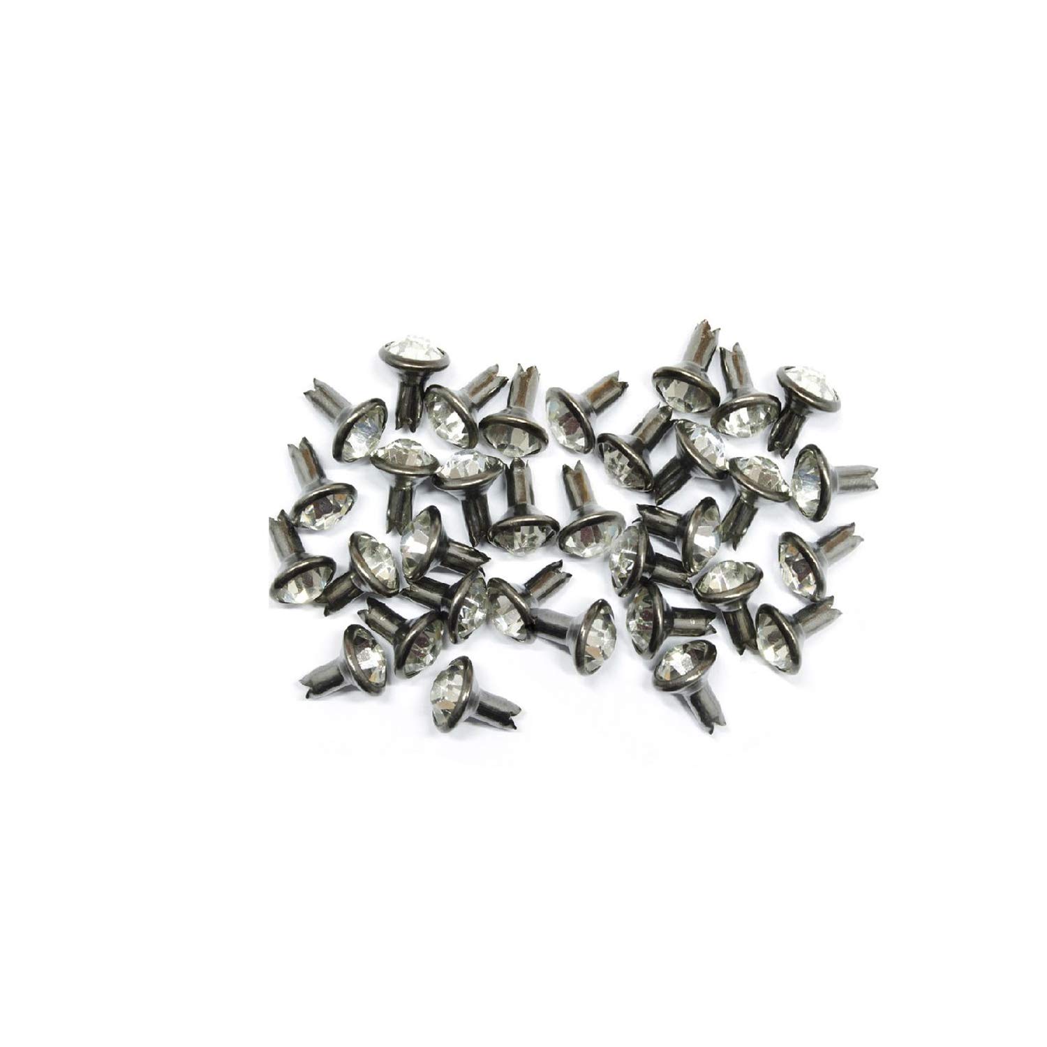 60 Pezzi Rivetti Diamante 4 Rebbi In Metallo Oro 10 Mm - Borchie Fai Da Te Per Pelle, Denim, Cinture, Borse E Scarpe - 5