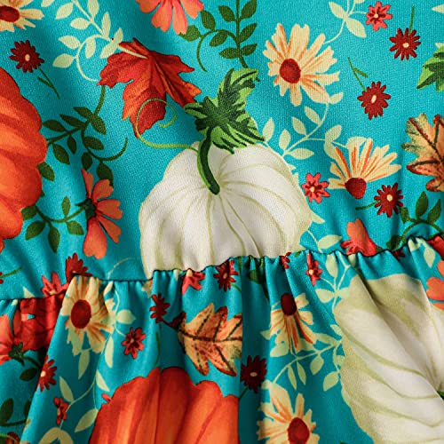 Yccutest Newborn Baby Girl Halloween Outfit Onesie Long Sleeve Cute Pumpkin Romper + Headband Toddler Infant Bodysuit Clothes (Green,0-6 Months) #TOP6