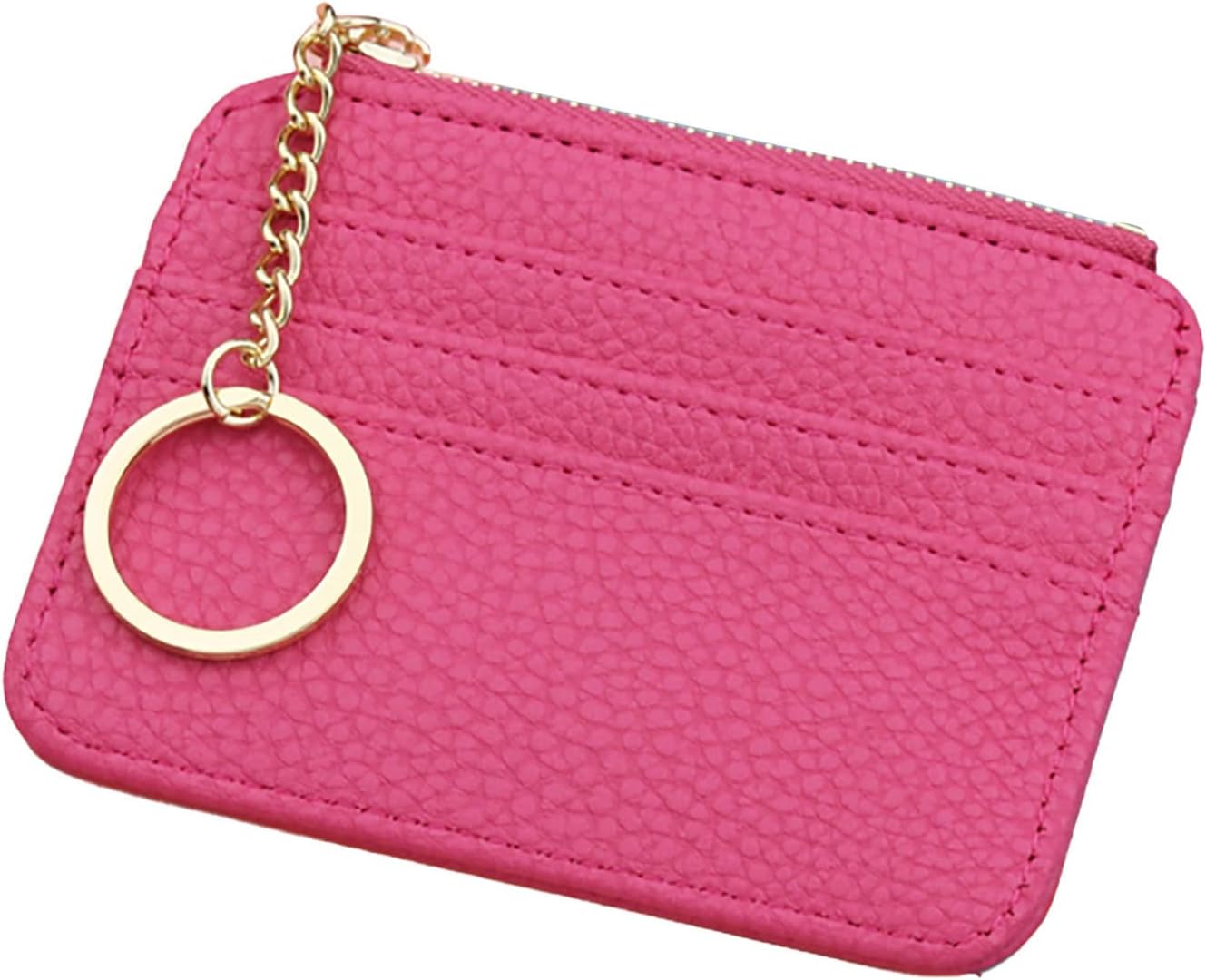 Fashion ID Short Wallet Solid Color Women Men Artificial Leather Zipper
