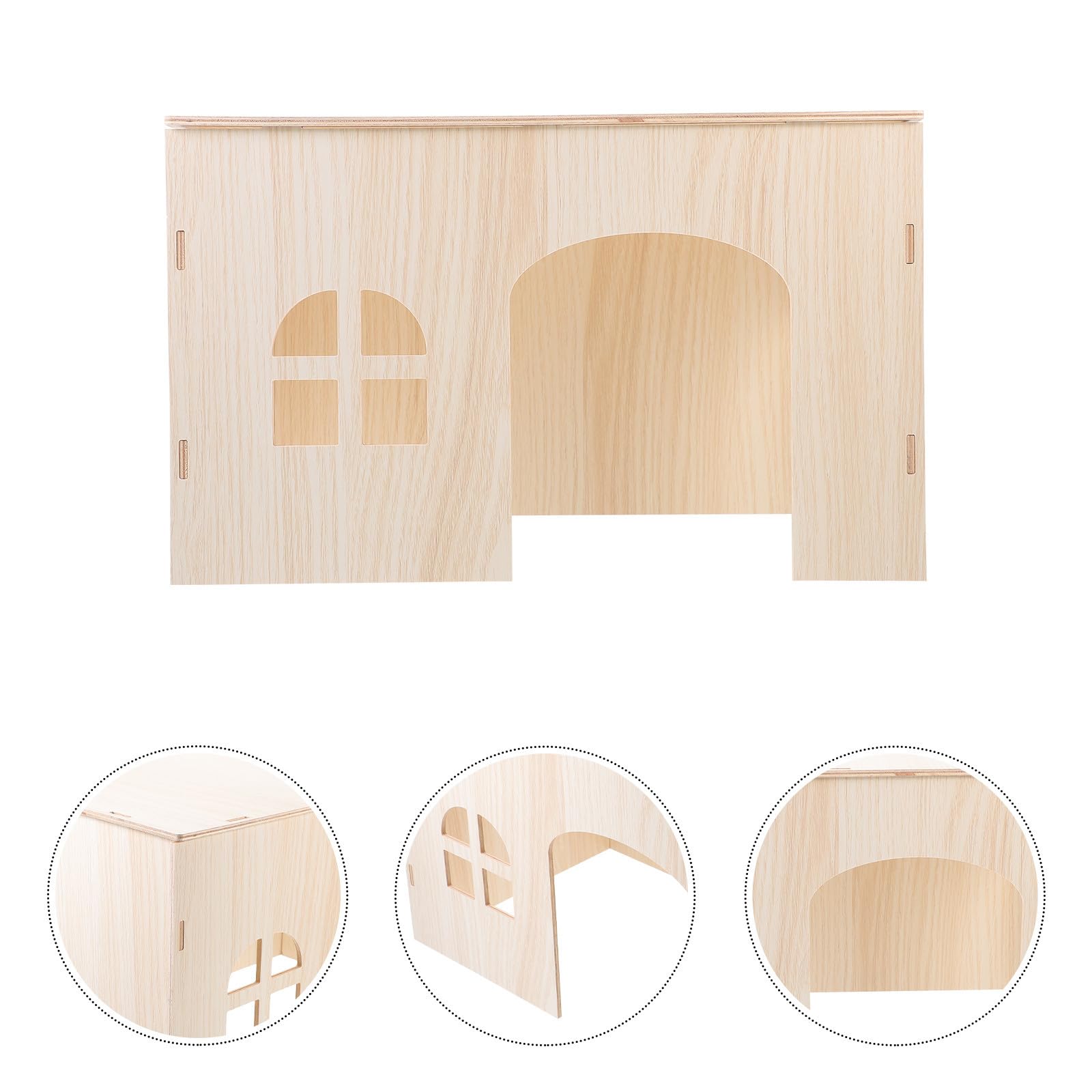 Levemolo Casetta Rifugio Robusto per Cincillà e Scoiattoli in Legno Beige Nido Sicuro e Accogliente per Piccoli Animali Domestici