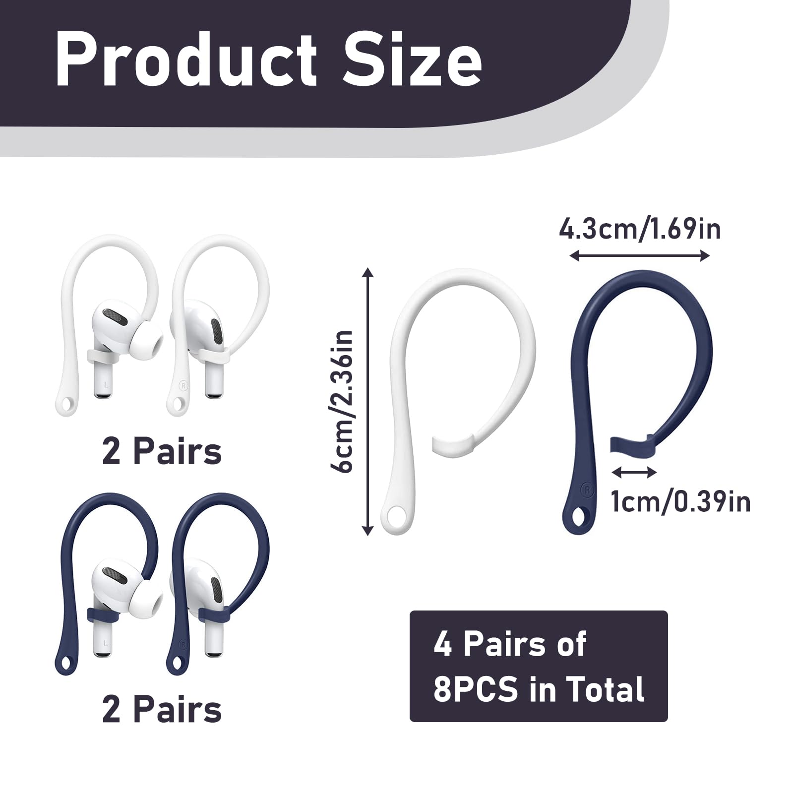4 Paia Attacchi, Ganci 4 Compatibili con 3 e 4, design sicuro e regolabile per attività outdoor, fitness e sport, per correre, ciclismo, Supporto Sport 4