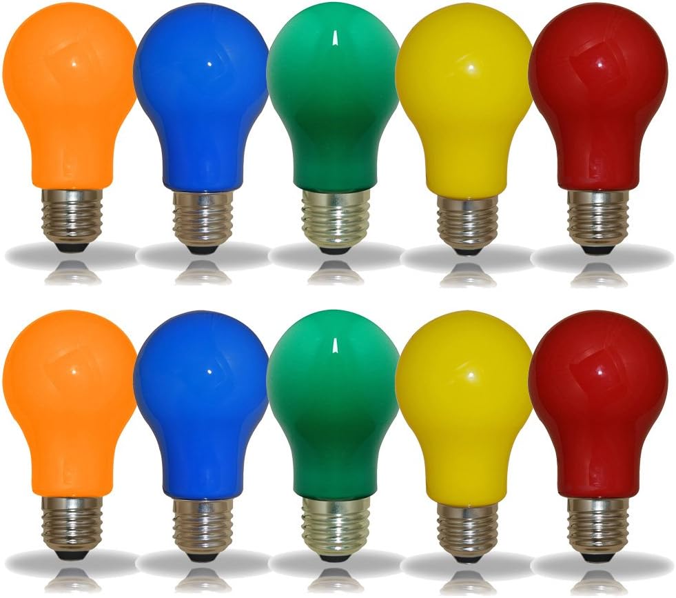 Belaufe Bunte LED Glühbirnen E27 3W - 20er Set Rot Grün Blau Gelb Orange 220V