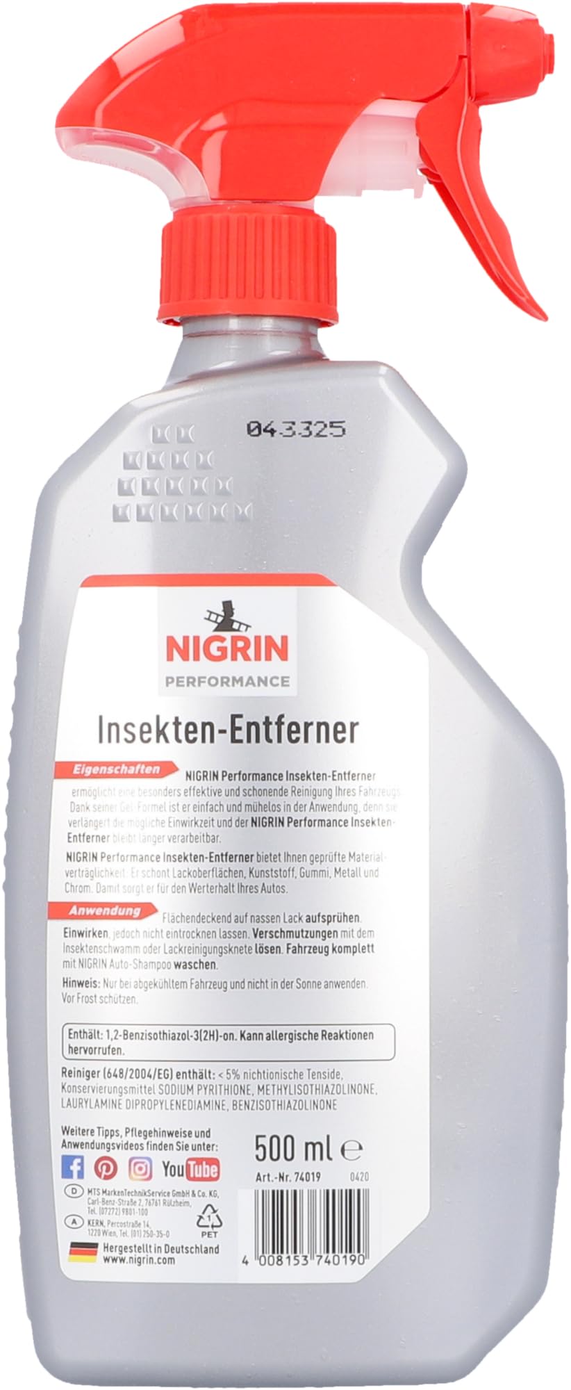 Nigrin 74019 Środek Czyszczący do Samochodów, 500 ml