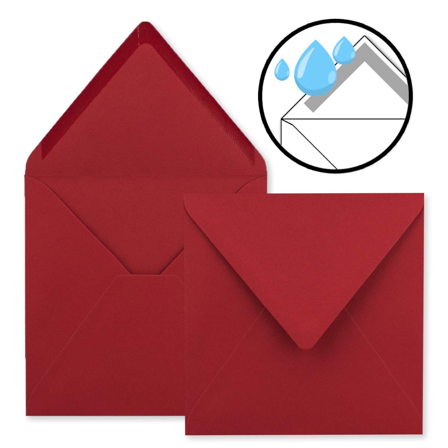 FarbenFroh® by Gustav Neuser® Pack of 25 Simple Cards Square 15 x 15 cm with Envelopes in Red Rose for Greeting Cards etc - Image 4