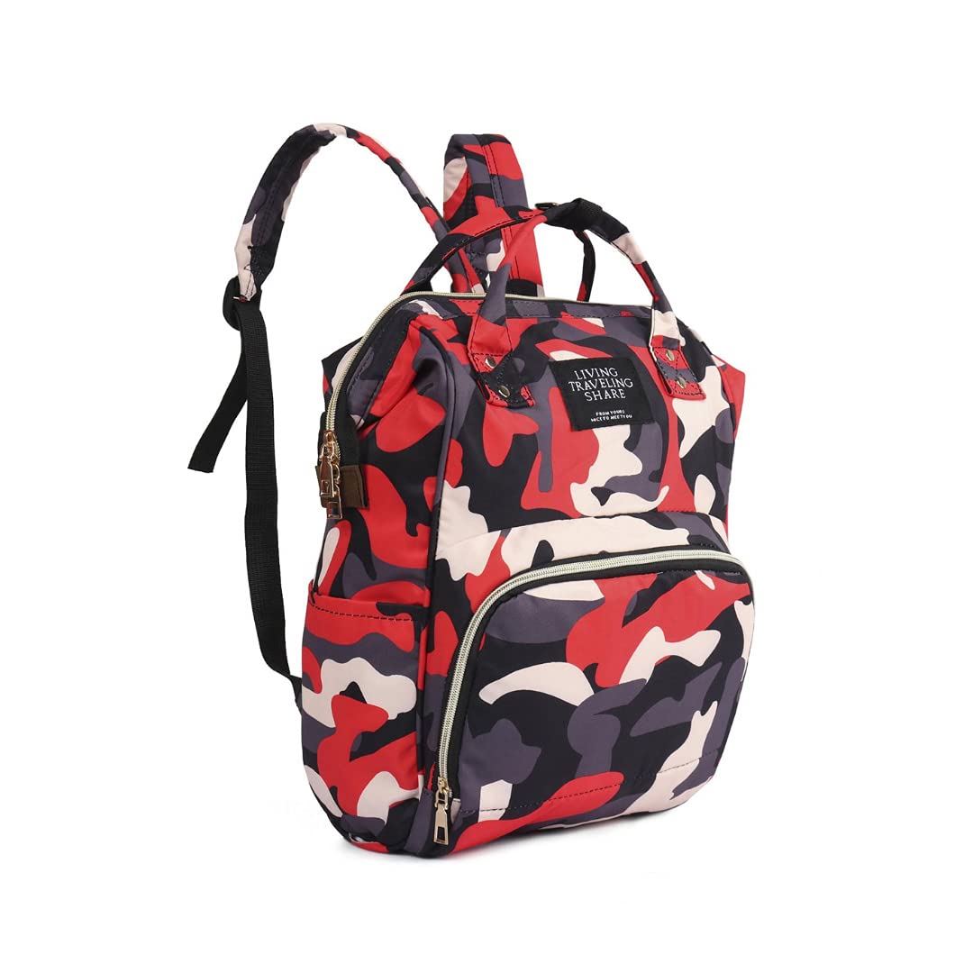 Chinmay Kids Baby Diaper Backpack for New Born Baby Mother/Mom Stylish Polyester Organizer Bag for Casual Travel Outing & Traveling (Red Grey)-image-24