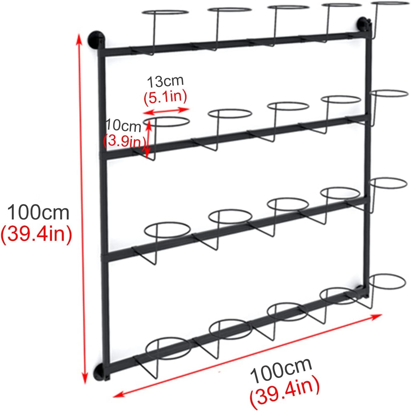 Hat Rack Hat Display Stand Wall Mount Hat Racks Holder with 20 Hoops, Large Capacity Modern Metal Wig Display Stand for Baseball Caps/Cowboy Hats/Fedora Hats, Easy to Assemble