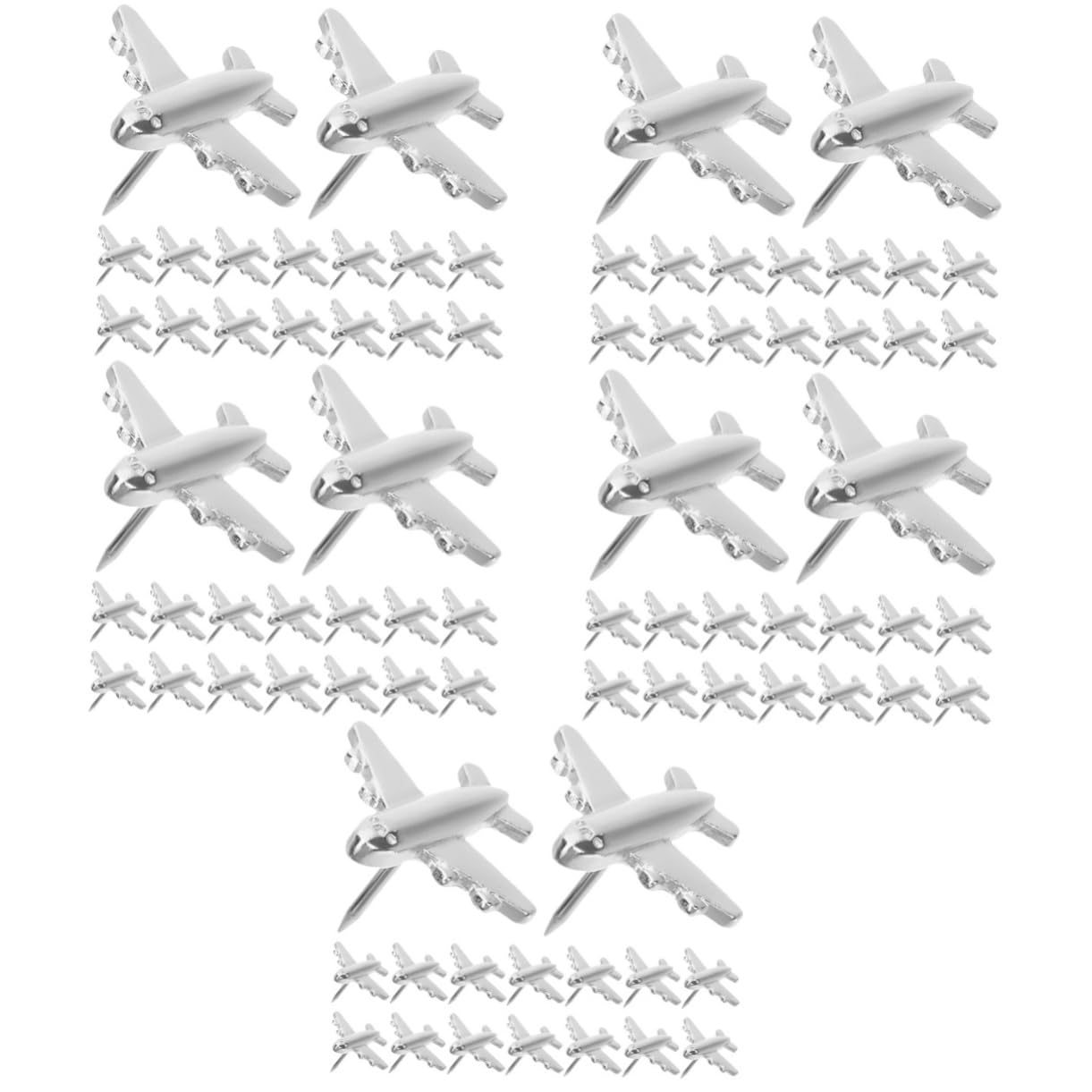 Artibetter 5 Series Chincheta De Avión De Metal Decoración Tachuelas Tablero De Corcho Mapa De Uñas Alfiler De Cartel Chinchetas para La Pared Muro Pequeño Aguja De Acero Plata Piezas X 5